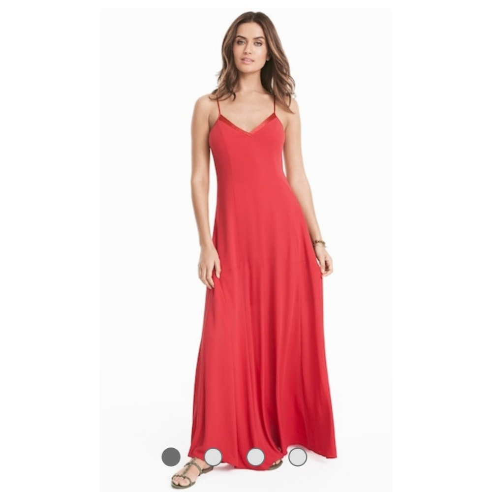 White House Black Market Lace-up Maxi Slip Dress